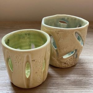 Unique Handmade ceramic candle holders